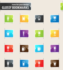 Glasses and Cups Bookmark Icons