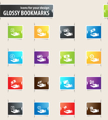 Hand and Money Bookmark Icons