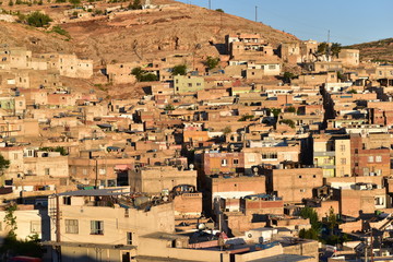 The skyline of Urfa as viewed from the Castle which dominates the City Centre, Turkey