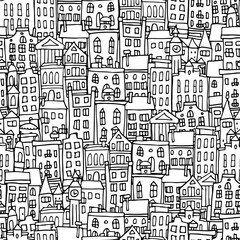 European cityscape, seamless pattern for your design