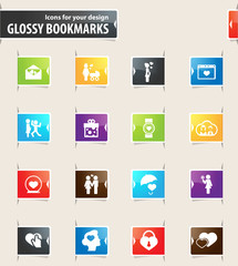 Valentine Day Bookmark Icons