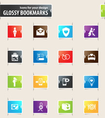 Valentine Day Bookmark Icons