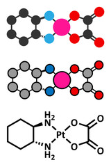 Oxaliplatin cancer chemotherapy drug molecule.