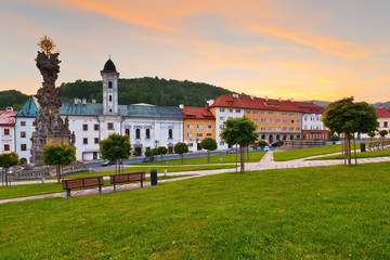 Fototapeta na wymiar Historic medieval mining town of Kremnica in central Slovakia.