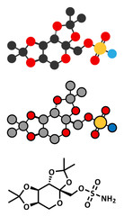 Topiramate epilepsy and weight loss drug, chemical structure