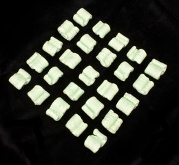 Pink, White and Green Packing Peanut Foam 