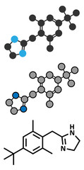 Xylometazoline nasal decongestant molecule.  © molekuul.be
