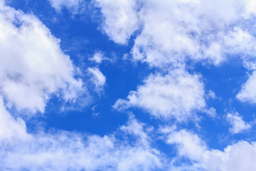 Blue sky with white clouds.