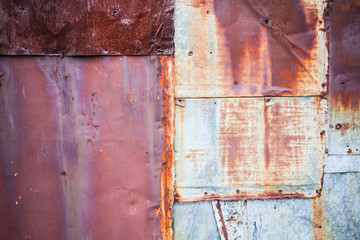 old rusty iron sheets and tinplate