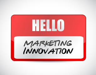 Marketing Innovation name tag sign concept