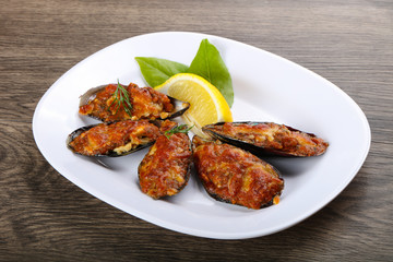 Baked mussels