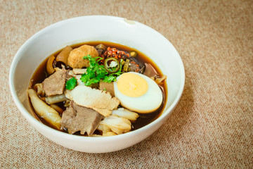 Paste of rice flour or Crunchy pork soup.
