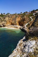 Beautiful bay with mountains and beautiful views of the coast. P
