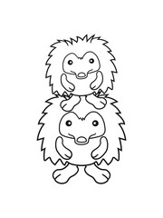 team sweet little cute hedgehog family 2 buddies child mamapapa baby