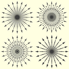 Set of arrow sunbursts