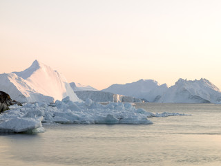 glaciers are on the arctic ocean to ilulissat icefjord, Greenland