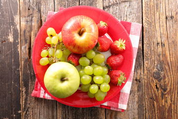 apple,grape and strawberry