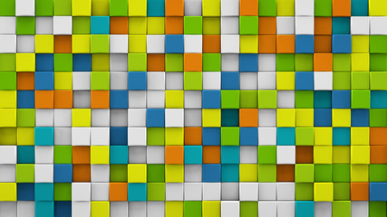 Bright colorful cubes 3D render