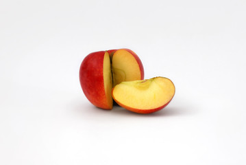 sliced red apple isolated on a white background