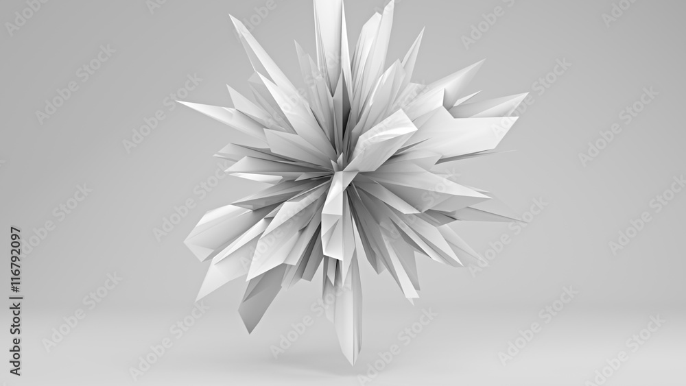 Poster white sharp edged 3d shape