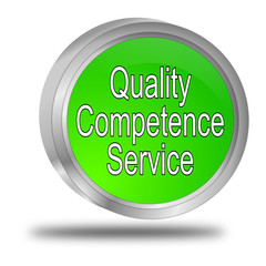Quality Competence Service Button - 3D illustration