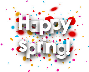 Happy spring paper background.