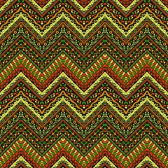 Vector african style chevron pattern with tribal motifs