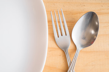 Dining set on wooden table