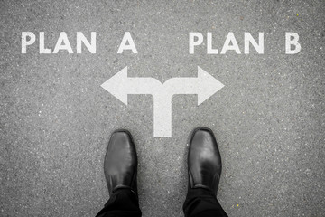 Black shoes at the crossroad - plan A or plan B