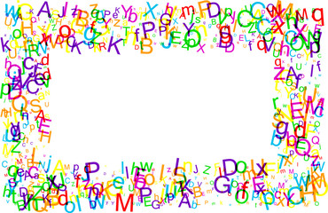 Background with letters.