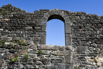 Ruins of Serravalle castle at Semione on Blenio valley