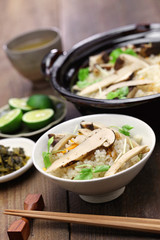matsutake gohan, rice cooked with matsutake mushroom, japanese food