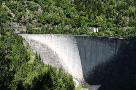 Dam of Malvaglia on Blenio valley