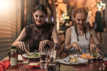 Girls eating out