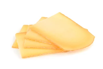 Fototapete Raclette cheese isolated on white background © azure