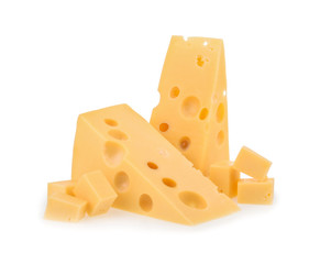 piece of cheese isolated