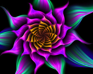 Obraz premium Abstract fractal. Fractal art background for creative design. Decoration for wallpaper desktop, poster, cover booklet, card. Psychedelic. Print for clothes, t-shirt.