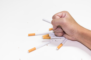 refusing cigarettes , Concept for stop smoking cigarette and healthy lifestyle