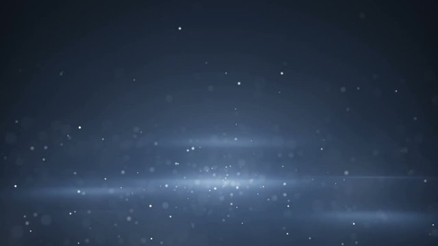 Blue light beams and blurred particles. Computer generated smooth animation. Seamless loop abstract motion background 4k (4096x2304)

