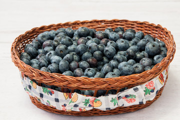 Blueberries in basket