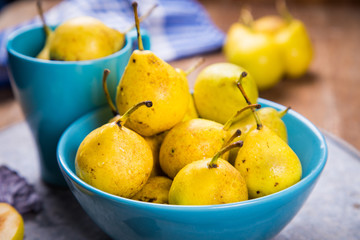 small yellow pears