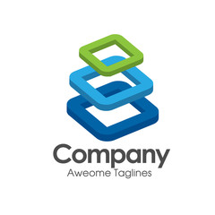 building blocks logo set, abstract geometric logos, structure logos