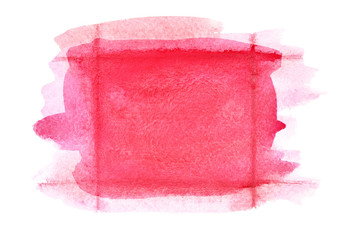 Fototapeta na wymiar Rectangle red watercolor frame