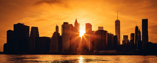 Manhattan midtown at sunset