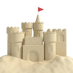 3d illustration of a sandcastle - 116805629
