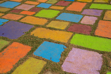 Colorful block ground of pathway