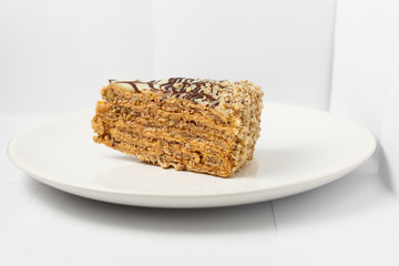 Beautiful piece of cake. An unusual dessert.
