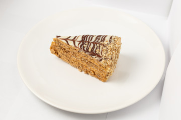 Beautiful piece of cake. An unusual dessert.
