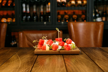 Dessert. piece of cake on a background
