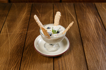 Dessert. piece of cake on a black background
